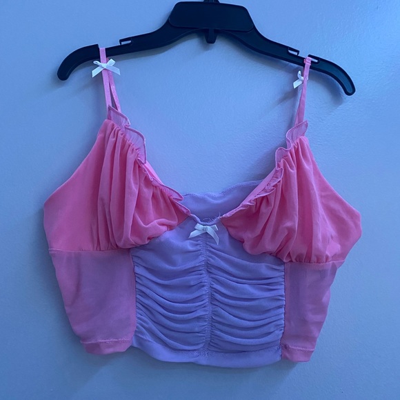 Dolls Kill Tops - princess kawaii frilly crop top